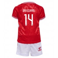 Dänemark Mikkel Damsgaard #14 Fußballbekleidung Heimtrikot Kinder EM 2024 Kurzarm (+ kurze hosen)